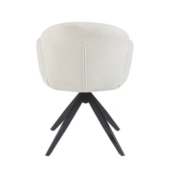 Nes Dining Chair – White Bouclé – Swivel – 180° – With Return Memory Function