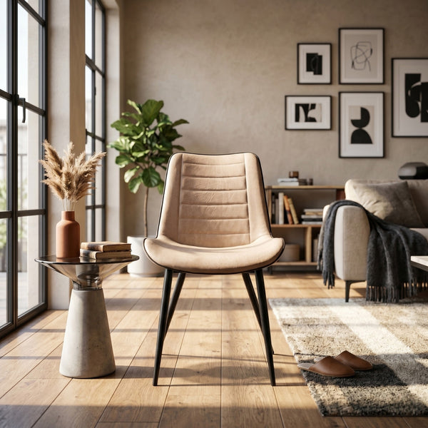 New Manila Dining Chair - Beige Microfiber