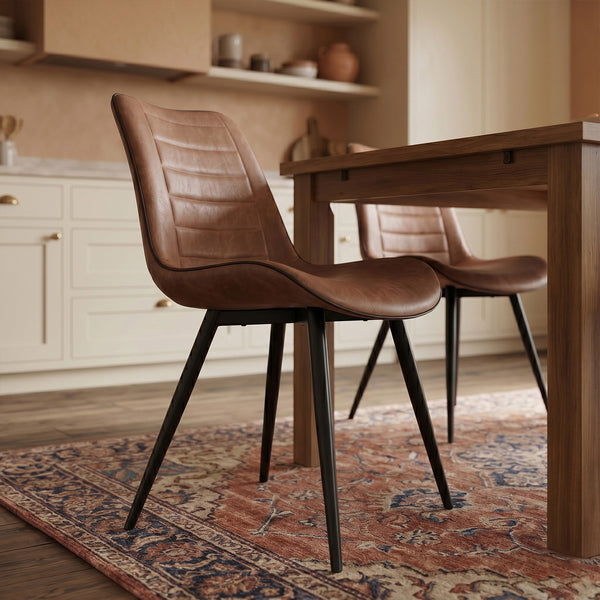 New Manila Eetkamerstoel - Cognac Microfiber
