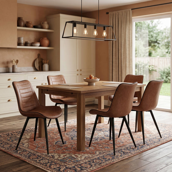 New Manila Eetkamerstoel - Cognac Microfiber