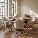 New Yade Dining Chair - Beige Chenille - 180° Swivel