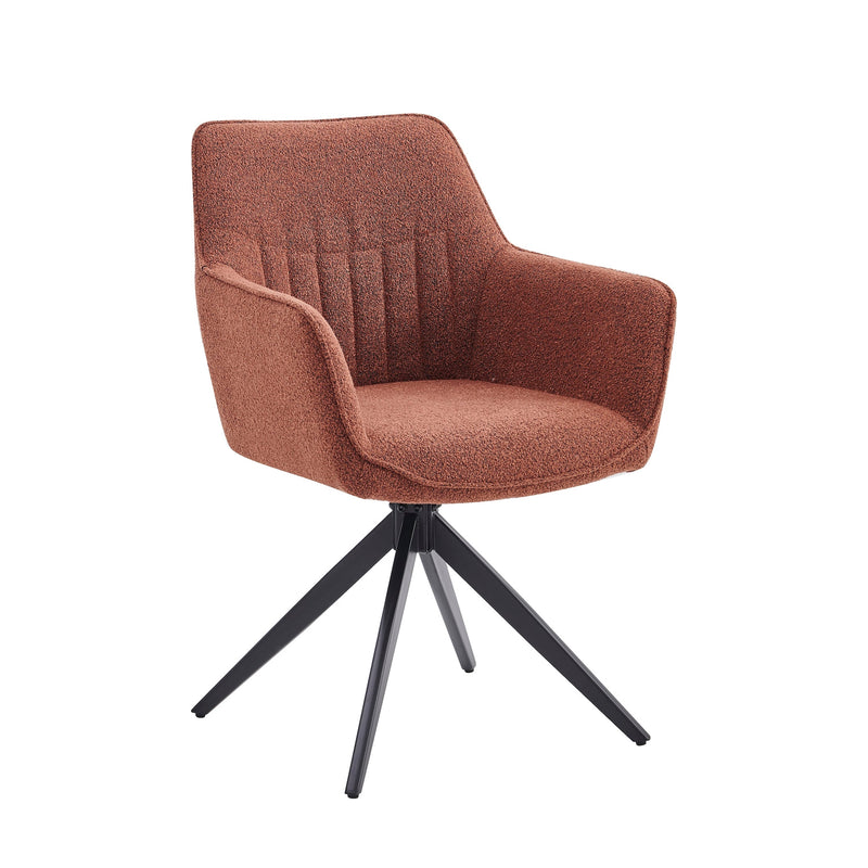 New Yade Esszimmerstuhl - Bordeaux Bouclé - Drehbar 180°