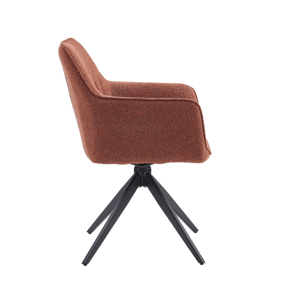 New Yade Esszimmerstuhl - Bordeaux Bouclé - Drehbar 180°
