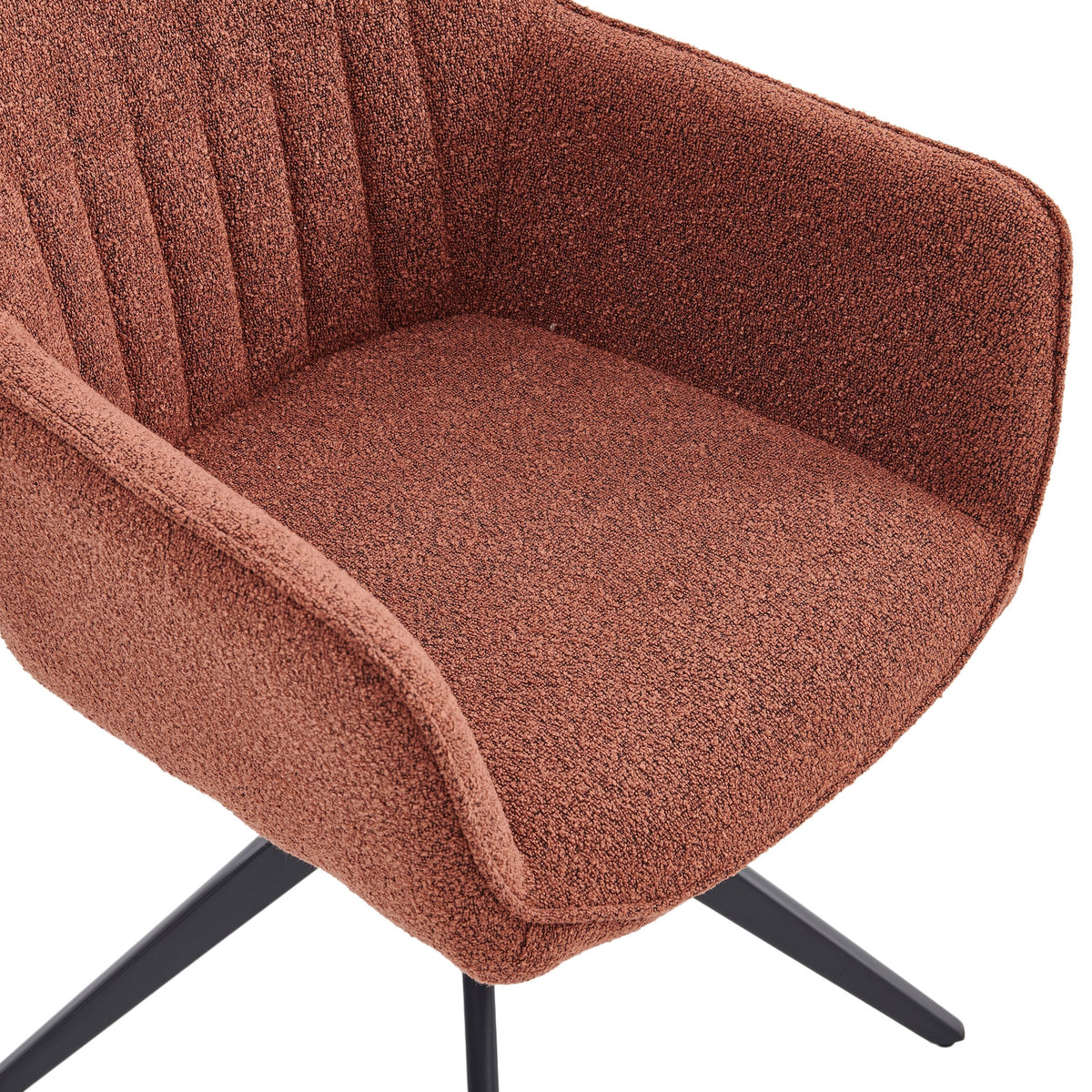 New Yade Esszimmerstuhl - Bordeaux Bouclé - Drehbar 180°