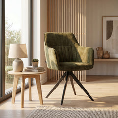 New Yade Eetkamerstoel - Groen Adore Velvet - Draaibaar - 180°