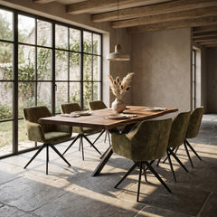 New Yade Eetkamerstoel - Groen Adore Velvet - Draaibaar - 180°