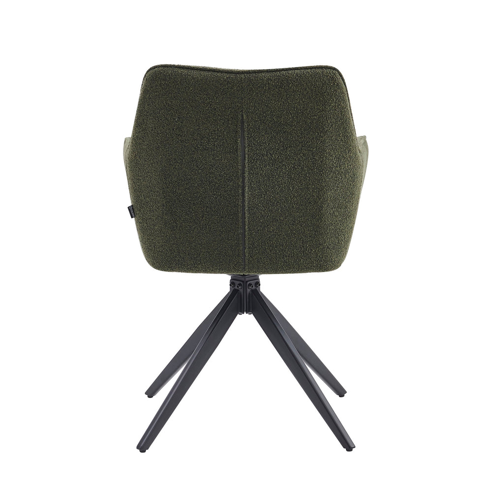 New Yade Esszimmerstuhl - Grün Bouclé - Drehbar 180°