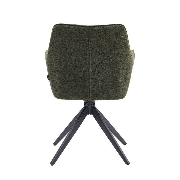 Chaise de salle à manger New Yade - Bouclé vert - Pivotante 180°