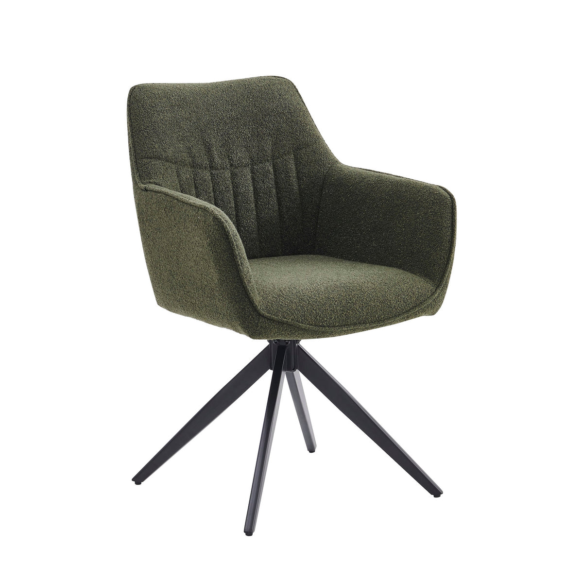 New Yade Esszimmerstuhl - Grün Bouclé - Drehbar 180°