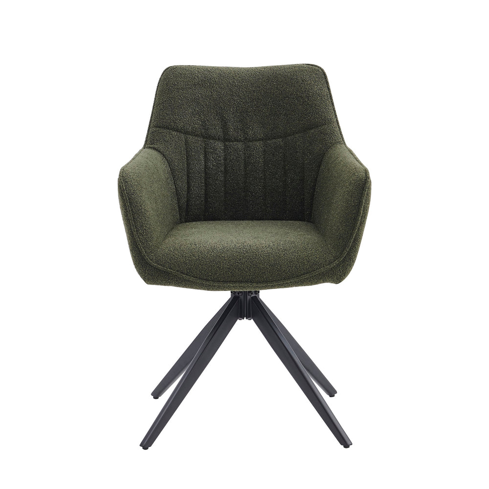 New Yade Esszimmerstuhl - Grün Bouclé - Drehbar 180°