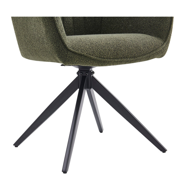 Chaise de salle à manger New Yade - Bouclé vert - Pivotante 180°
