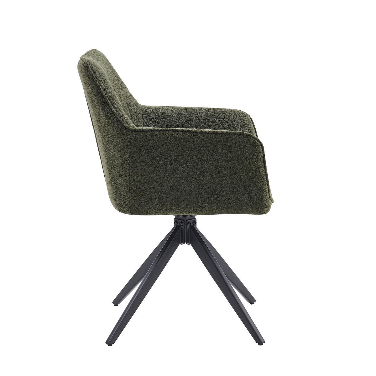 New Yade Esszimmerstuhl - Grün Bouclé - Drehbar 180°