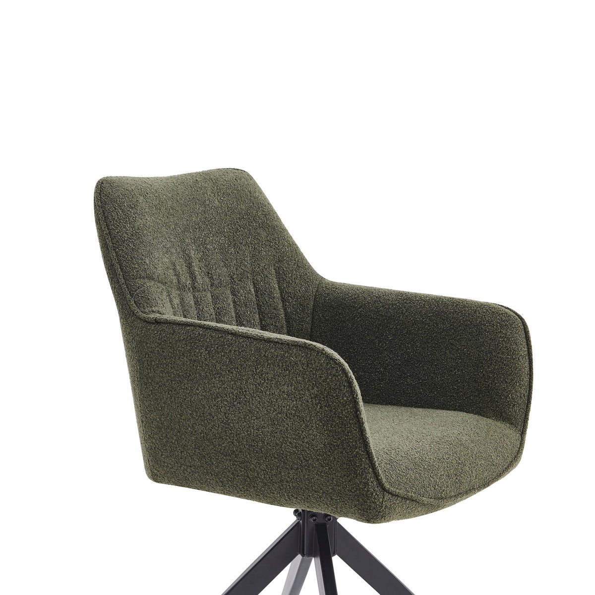 New Yade Esszimmerstuhl - Grün Bouclé - Drehbar 180°