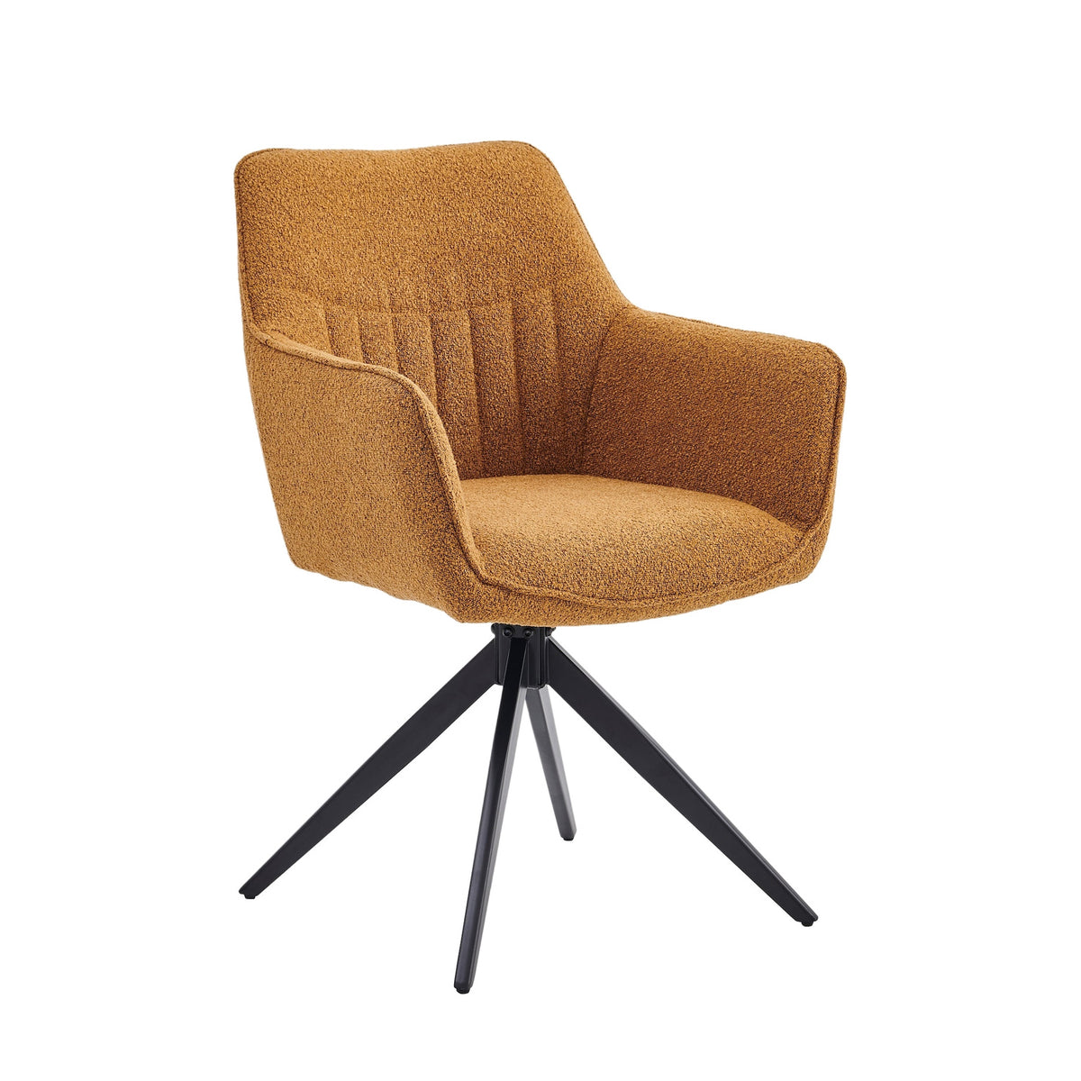 New Yade Esszimmerstuhl - Ockergelb Bouclé - Drehbar 180°