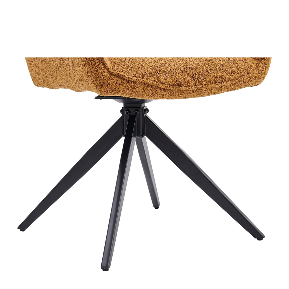 New Yade Esszimmerstuhl - Ockergelb Bouclé - Drehbar 180°