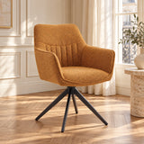 New Yade Esszimmerstuhl - Ockergelb Bouclé - Drehbar 180°