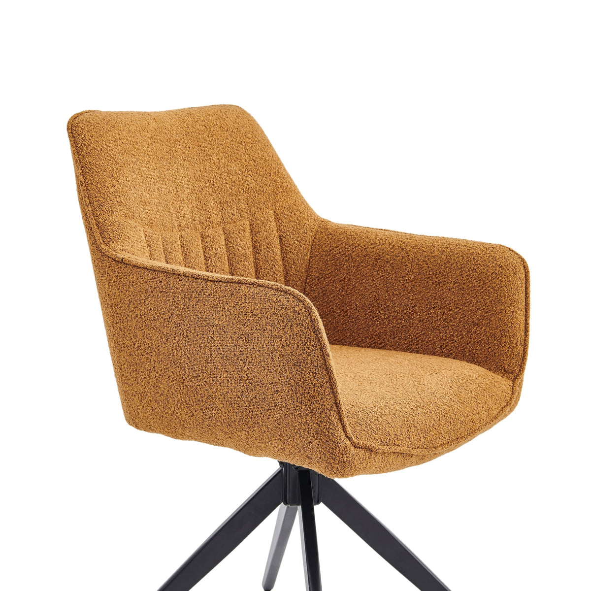 New Yade Esszimmerstuhl - Ockergelb Bouclé - Drehbar 180°