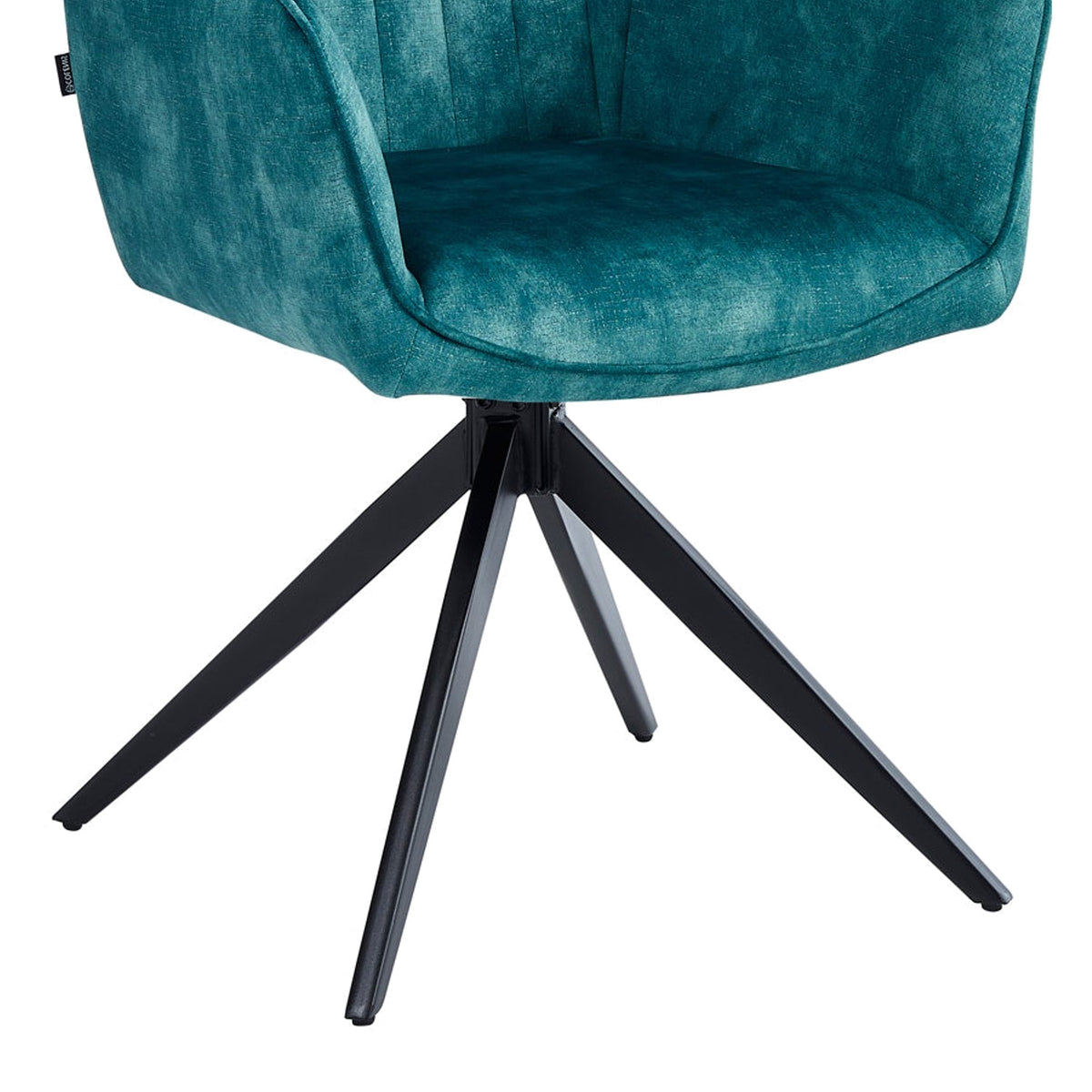 New Yade Esszimmerstuhl - Petrol Adore Samt - Drehbar 180°