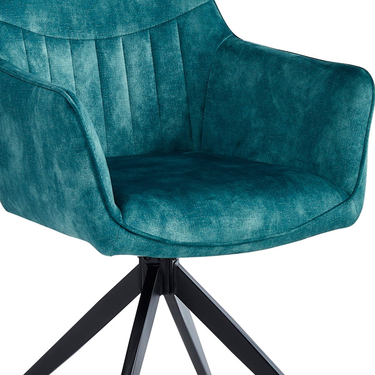 New Yade Esszimmerstuhl - Petrol Adore Samt - Drehbar 180°