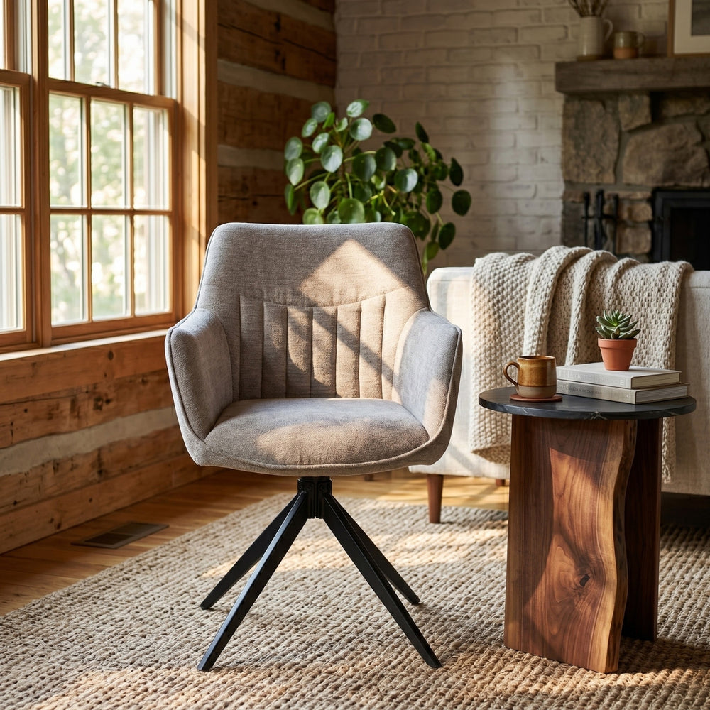 New Yade Esszimmerstuhl - Taupe-Chenille - 180° drehbar