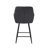 New York Barhocker – Anthrazitfarbene Mikrofaser
