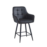 New York Barhocker – Anthrazitfarbene Mikrofaser