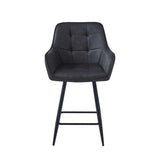 New York Barhocker – Anthrazitfarbene Mikrofaser