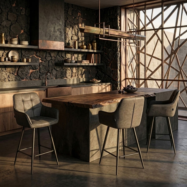 New York Bar Stools - Anthracite Microfiber