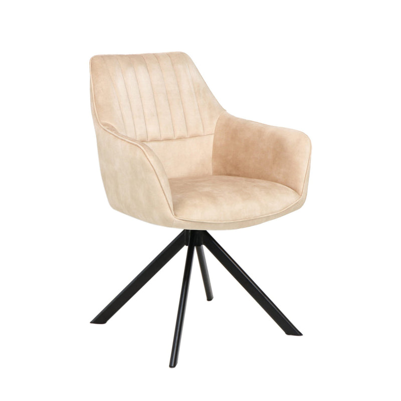 Noah Eetkamerstoel - Beige Adore Velvet