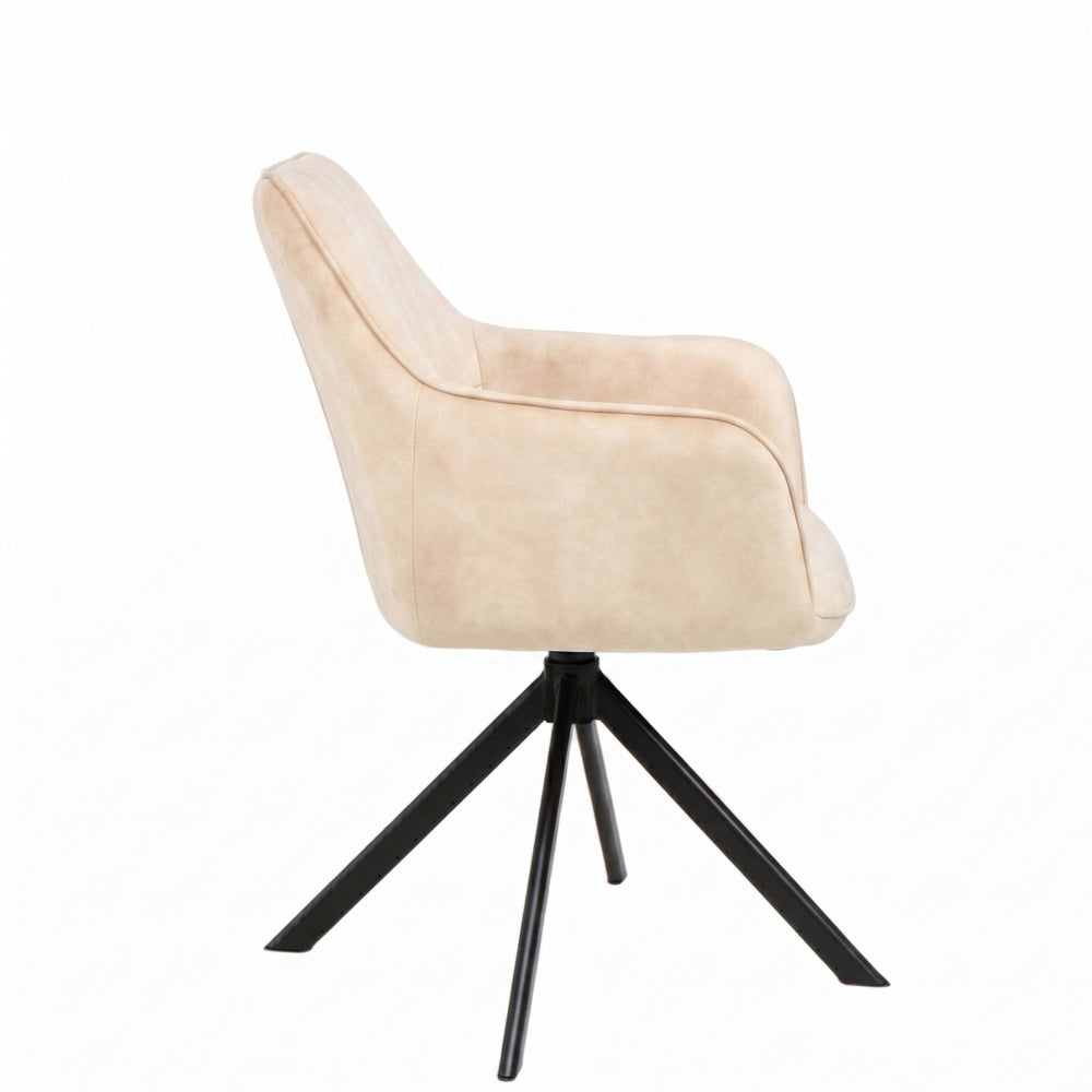 Noah Eetkamerstoel - Beige Adore Velvet