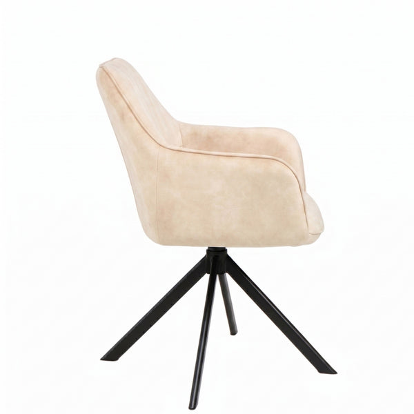 Noah Eetkamerstoel - Beige Adore Velvet