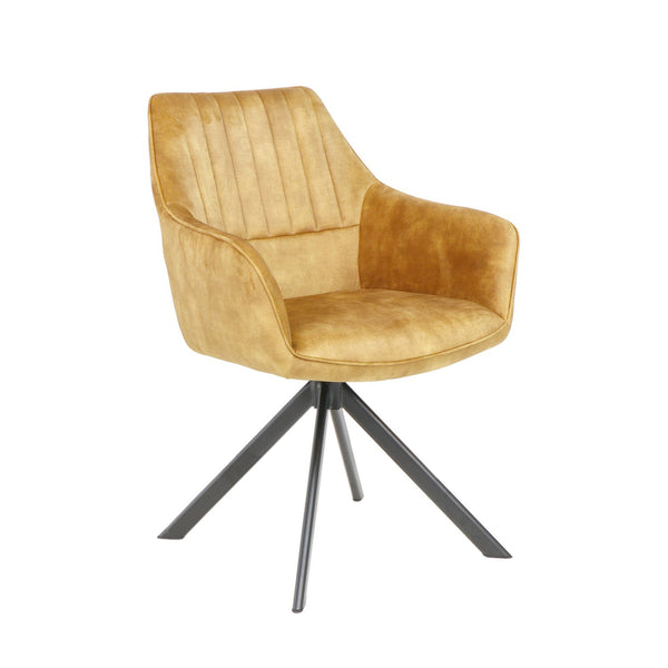 Chaise de salle à manger Noah - Velours Adore jaune ocre