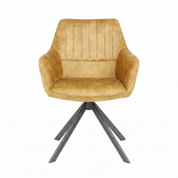 Chaise de salle à manger Noah - Velours Adore jaune ocre