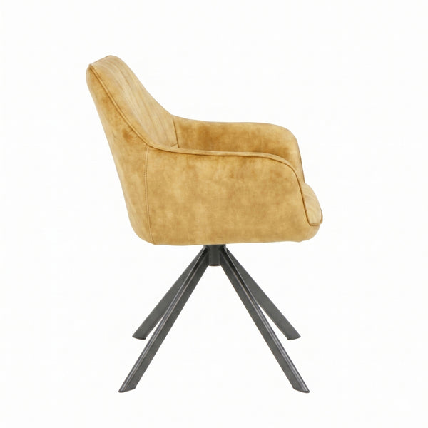 Chaise de salle à manger Noah - Velours Adore jaune ocre