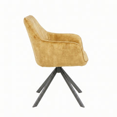 Noah Dining Chair - Ochre Yellow Adore Velvet