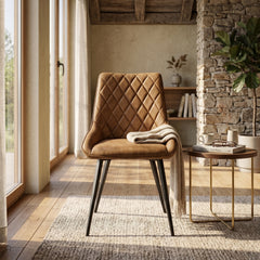 Nordi Dining Chair – Cognac – Microfiber