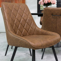 Nordi Dining Chair – Cognac – Microfiber