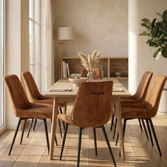 Nordi Dining Chair – Cognac – Microfiber