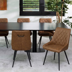 Nordi Dining Chair – Cognac – Microfiber