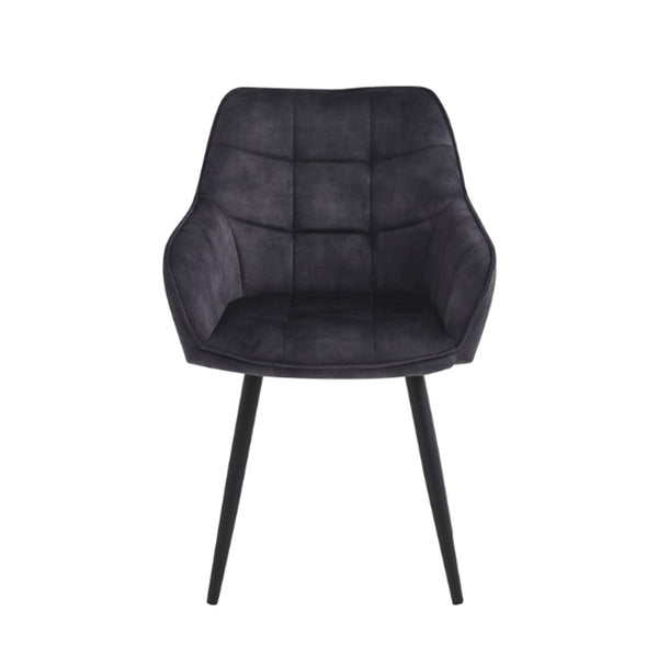 Chaise de salle à manger Oriana - Velours Adore Anthracite