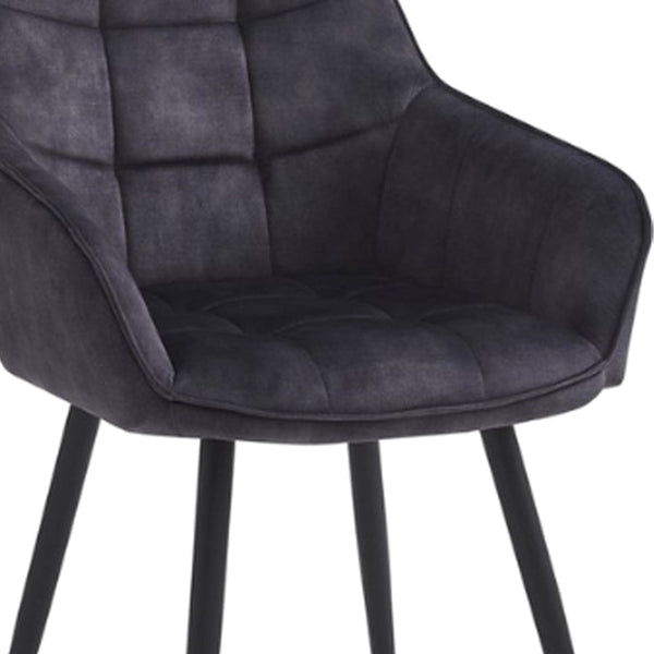 Chaise de salle à manger Oriana - Velours Adore Anthracite