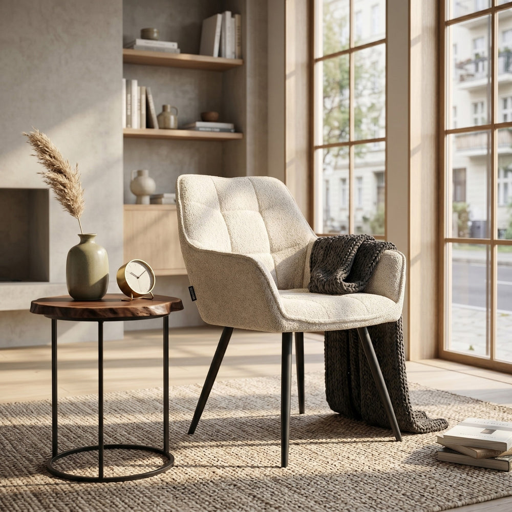 Oriana Eetkamerstoel - Beige Bouclé