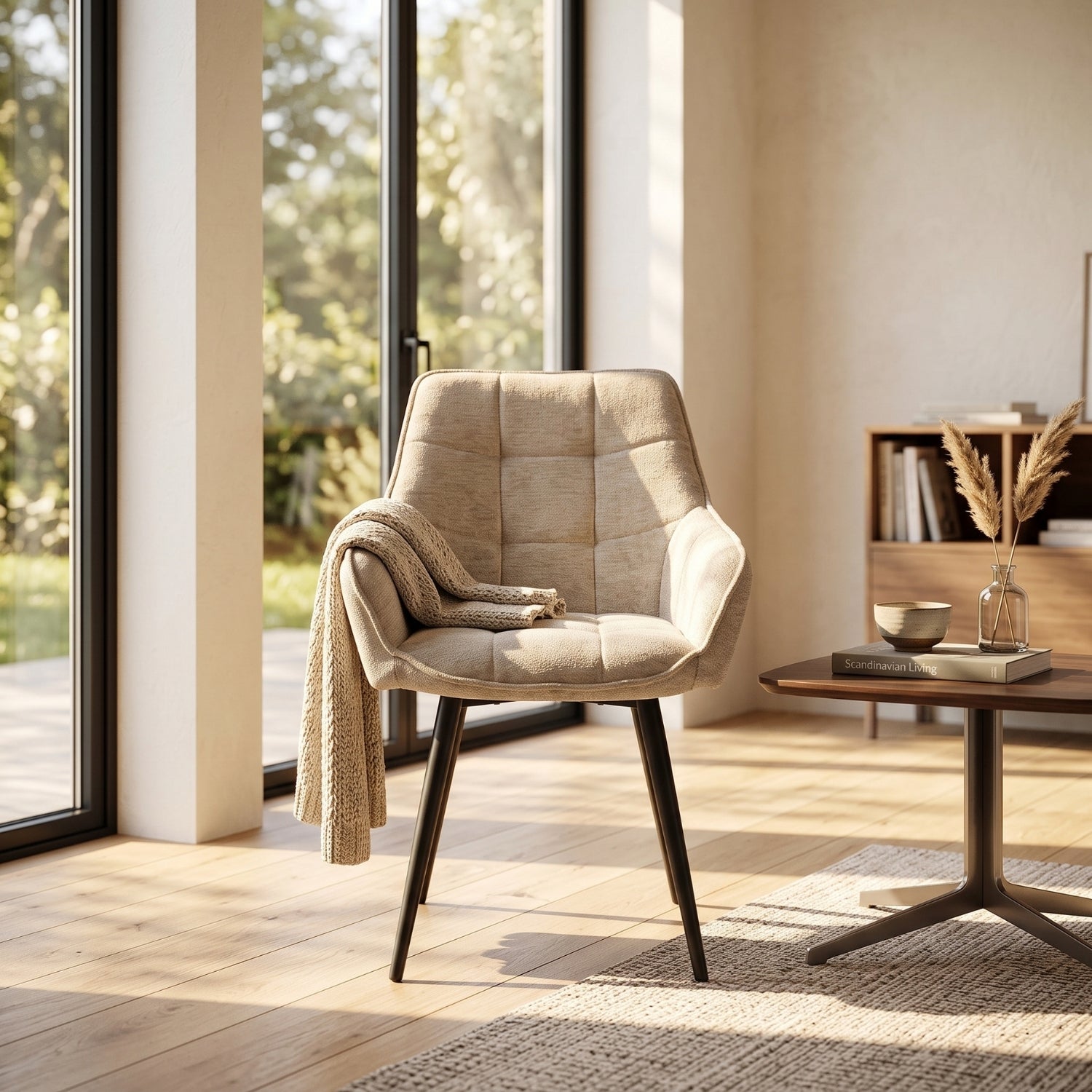 Oriana Eetkamerstoel - Beige Chenille