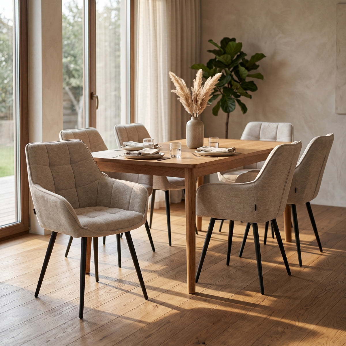 Oriana Eetkamerstoel - Beige Chenille