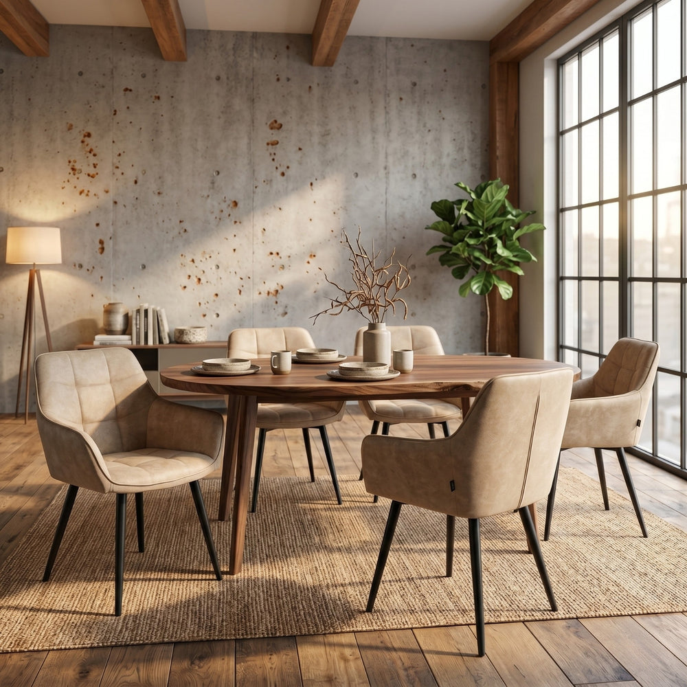 Oriana Eetkamerstoel - Beige Microvezel
