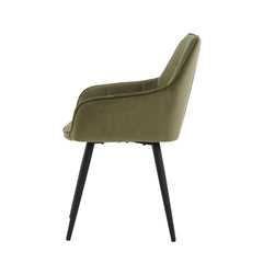Chaise de salle à manger Oriana - Velours vert