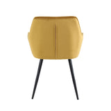 Chaise de salle à manger Oriana - Velours jaune ocre