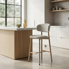Sgabello da Bar Osaka - Beige - Gambe in Metallo Beige