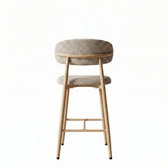 Osaka Bar Stool - Taupe - Beige Metal Legs