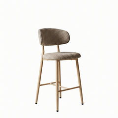 Osaka Bar Stool - Taupe - Beige Metal Legs
